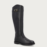 Stivali stile equestre donna in pelle nera