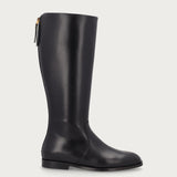 Black regenerated leather boots