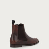 Elegant women's Beatle boots in ombre brown leather