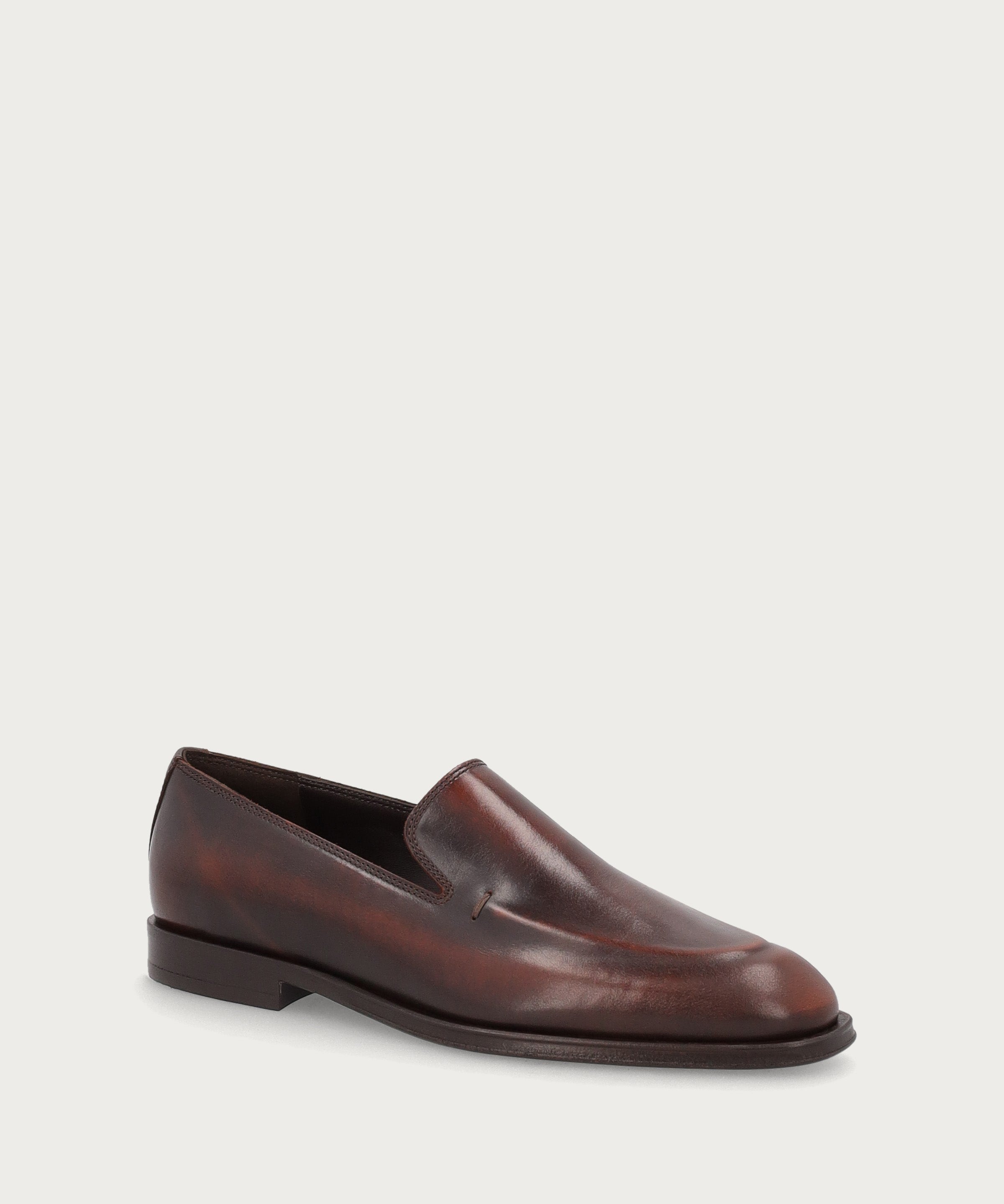 Mocassino slipper elegante donna in pelle marrone sfumata