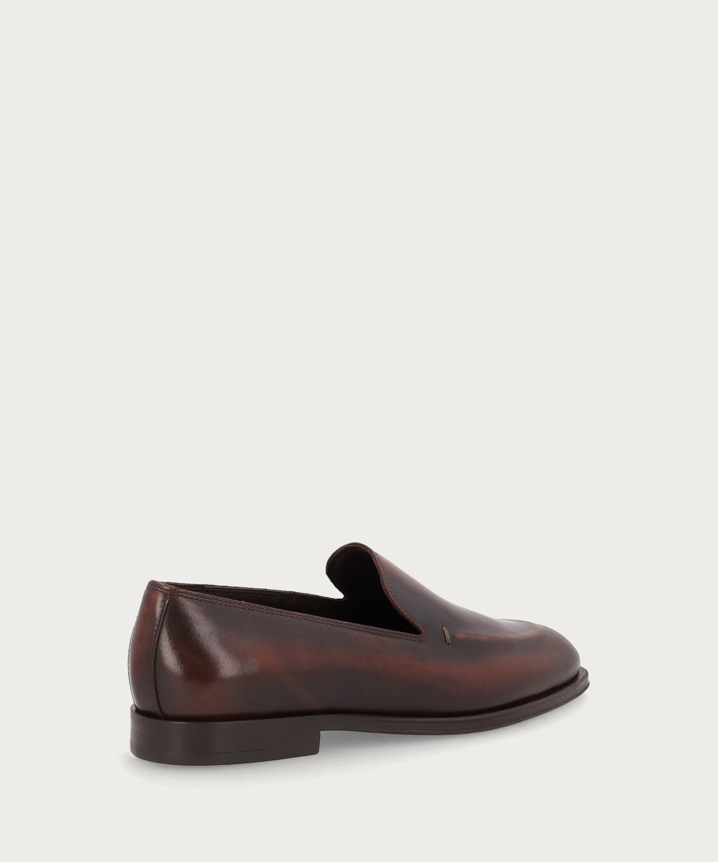 Mocassino slipper elegante donna in pelle marrone sfumata
