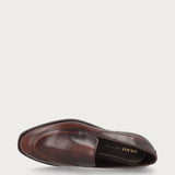 Elegant women's slip-on loafers in ombre brown leather