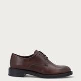 Scarpe oxford donna in pelle liscia marrone