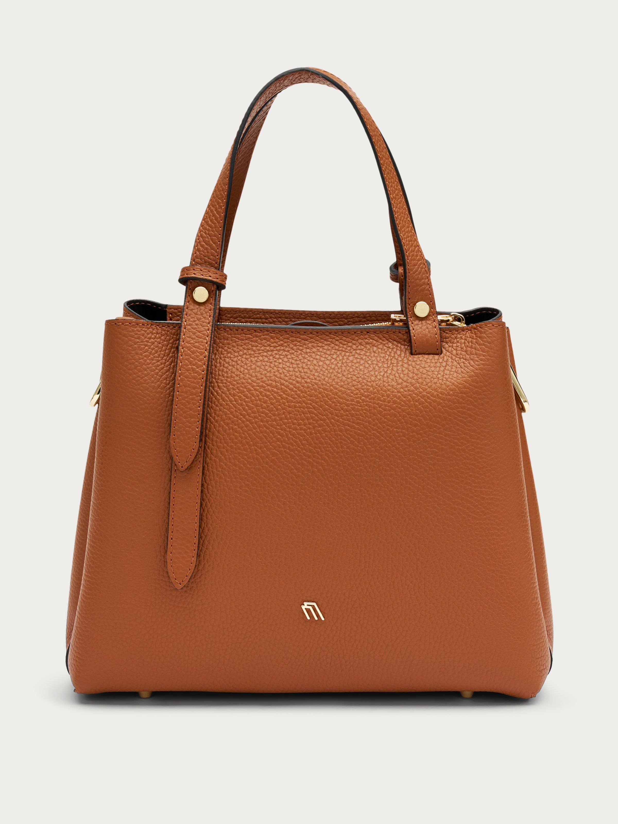 Medium tumbled leather handbag FRAU